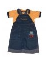 Salopeta blugi si tricou galben