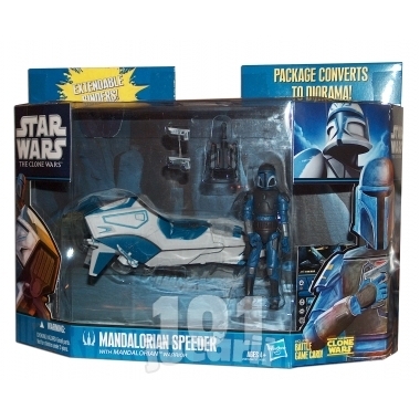 Vehicul Star Wars si figurina Mandalorian 