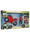 Figurina Ben 10 cu motocicleta rosie