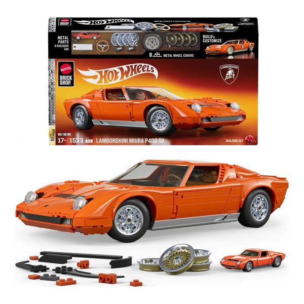 Hot Wheels Premium Mattel Brick Shop Building Set 1/12 Lamborghini Miura P400 SV