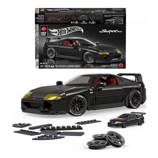 Hot Wheels Elite Mattel Brick Shop Building Set 1/16 '94 Toyota Supra MKIV