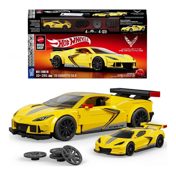 Hot Wheels Speed Mattel Brick Shop Building Set 1/32 '20 Corvette C8.R