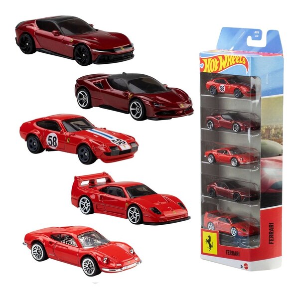 Ferrari Hot Wheels Die-Cast Vehicle 5-Pack 1/64