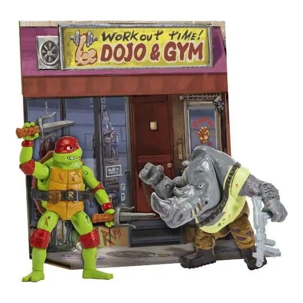Teenage Mutant Ninja Turtles: Mutant Mayhem Set figurine articulate Raphael vs. Rocksteady 11 cm