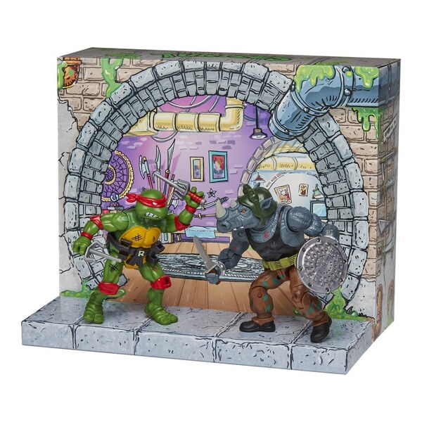 Teenage Mutant Ninja Turtles: Remastered Set figurine articulate Raphael vs. Rocksteady