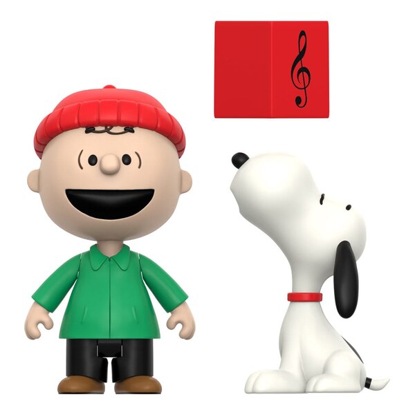 Peanuts ReAction Set 2 figurine articulate Brown & Snoopy (Caroling) 10 cm