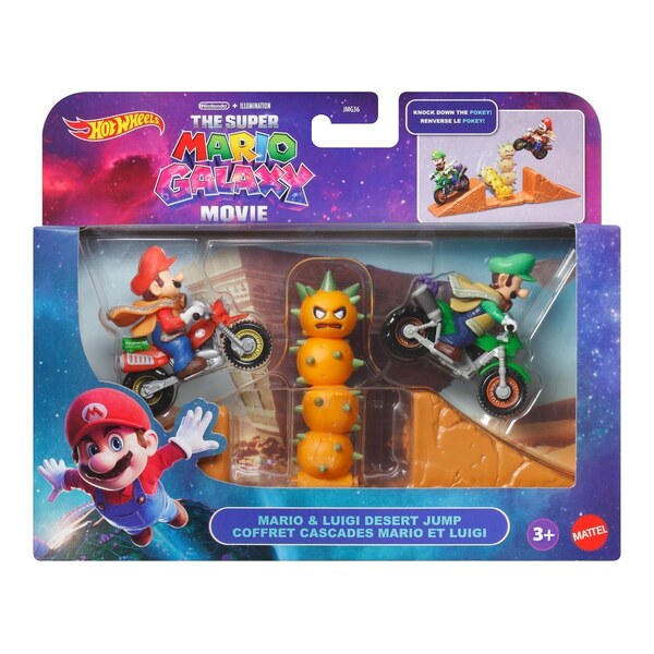 Hot Wheels Super Mario Galaxy Set 2 figurine Mario & Luigi  Desert Jump