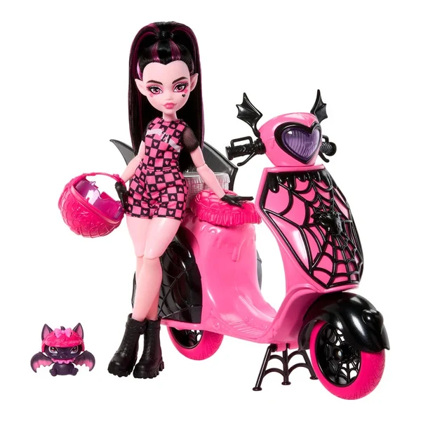 Monster High Papusa Draculaura cu scuter