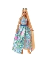 Barbie Extra Fancy -  Papusa blonda cu rochie cu imprimeu floral si animal de companie pisica