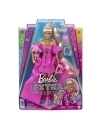 Barbie Extra Fancy -  Papusa blonda cu rochie de gala roz si animal de companie catel