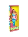 Barbie Signature Barbie Looks Doll Model #15 Brunette Ponytail, Turquoise/Pink Dress
