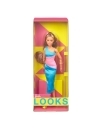 Barbie Signature Barbie Looks Doll Model #15 Brunette Ponytail, Turquoise/Pink Dress