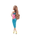 Barbie Signature Barbie Looks Doll Model #15 Brunette Ponytail, Turquoise/Pink Dress