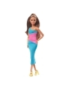 Barbie Signature Barbie Looks Doll Model #15 Brunette Ponytail, Turquoise/Pink Dress