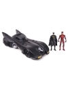 DC Comics The Flash Batmobile si figurine Young Barry Flash si Batman 10cm