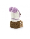 Fluffy, ariciul cu caciulita alb-violet, din plus, 15cm