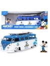 Jada masina din metal Volkswagen T1 Bus scara 1:24 si figurina Mickey Mouse