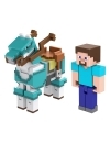 Minecraft Set 2 figurine articulate Steve & Armored Horse 8 cm