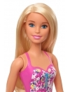 Papusa Barbie blonda cu costum de baie in doua culori