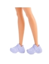 Barbie Fashionistas cu par mov cu rochie cu umeri bufanti