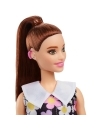 Barbie Fashionistas satena cu rochie cu imprimeu floral