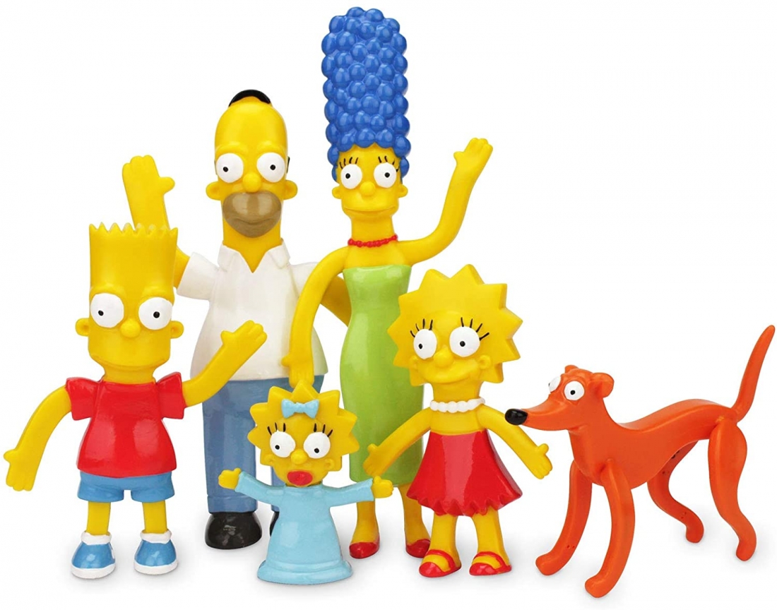 Simpsons Family, Set 6 figurine Bendable (flexibile) 315 cm, Desene