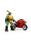 Teenage Mutant Ninja Turtles BST AXN Figurina articulata Raphael si motocicleta (IDW Comics) 13 cm