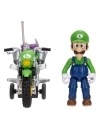 The Super Mario Galaxy Movie Figurina articulata Luigi cu vehicul (motocicleta)  6 cm