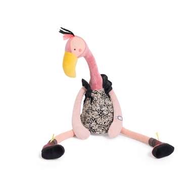 Violette, micuta pasare flamingo, jucarie de plus Moulin Roty, 54 cm