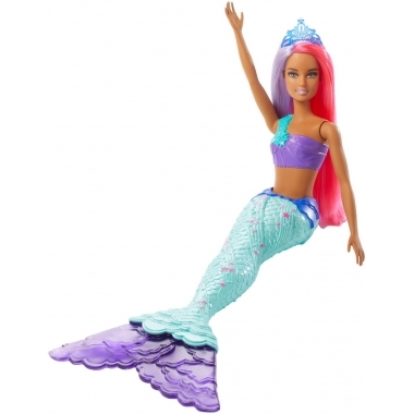 Papusa Barbie Sirena cu coronita albastra