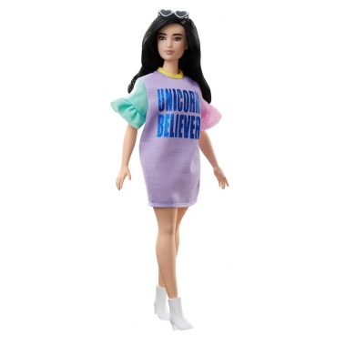 Papusa Barbie Fashionistas cu rochita Unicorn Believer