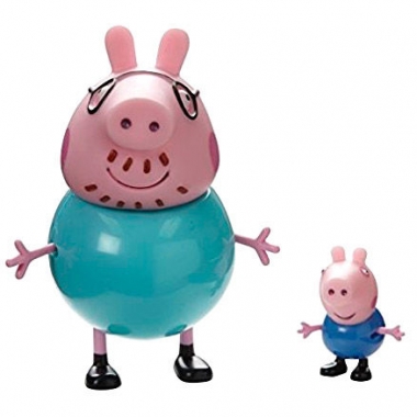 Peppa Pig Set figurine George Pig si Daddy Pig