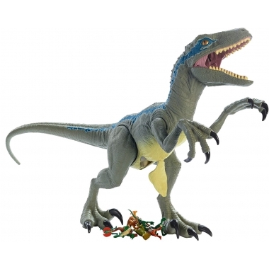 Jurassic World Dino Rivals Super Colossal Velociraptor Blue 45 cm