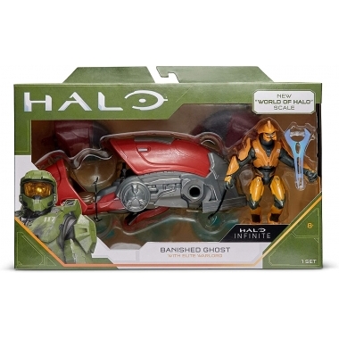HALO Vehicul Banished Ghost si Figurina Elite Warlord 12 cm