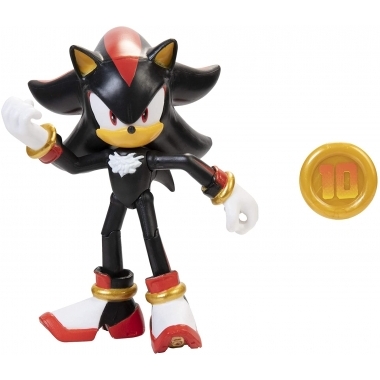 Sonic the Hedgehog - Figurina articulata Shadow 10 cm cu accesorii (Super Ring)