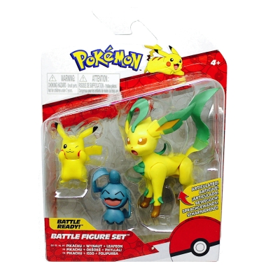 Pokémon Battle Mini Figures 3-Packs 5-8 cm Pikachu, Wynaut, Leafeon