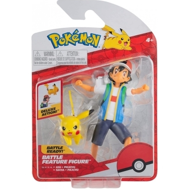 Pokemon Battle Feature Figurina de actiune Ash 11 cm si minifigurina Pikachu 