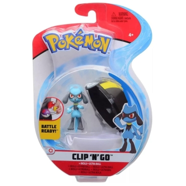 Set figurine Clip n Go, Pokemon, Riolu & Ultra Balll, 2buc