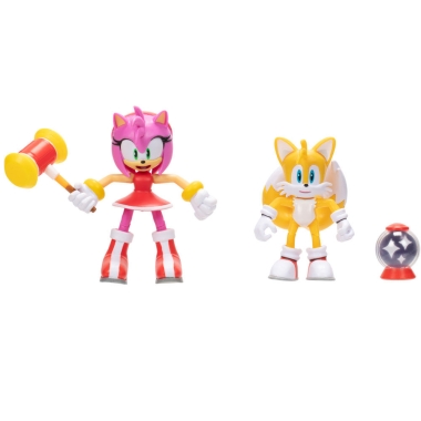 Sonic The Hedgehog Set figurine articulate Tails & Modern Amy 10cm