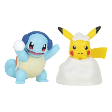 Pokemon Battle Figure Pack Minifigurine Editie de Sarbatori Pikachu & Squirtle 5 cm