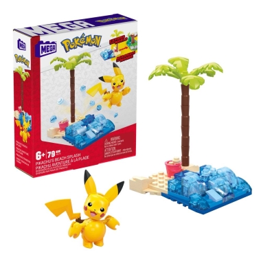 Pokemon Mega Construx Construction Set Pikachu's Beach Splash (79 piese)