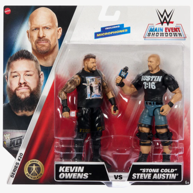 WWE Main Event Showdown Series 20 Set 2 figurine "Stone Cold" Steve Austin & Kevin Owens 15 cm
