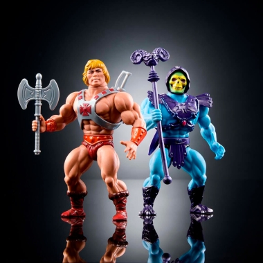 Masters Of The Universe Origins Retro Punching Figurine articulate He-Man & Skeletor (80th Anniversary Mattel) 14 cm