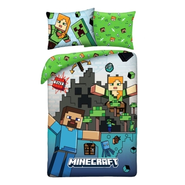 Minecraft Set Lenjerie 140 x 200 cm / 70 x 90 cm  