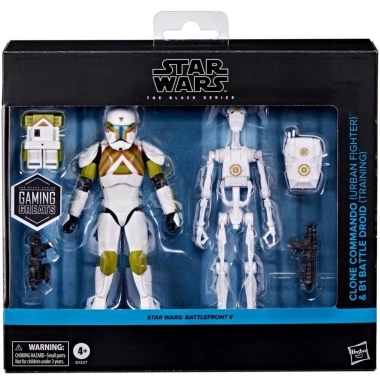 Star Wars The Black Series Set 2 figurine articulate Clone Commando & B1 Battle Droid 15 cm