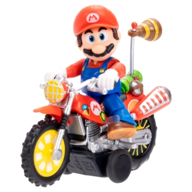 Super Mario Bros (Galaxy Movie) Set figurina Mario cu motocicleta