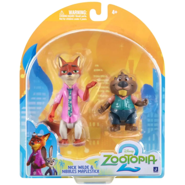 Zootropolis Set 2 figurine articulate Nick Wilde & Nibbles Maplestick 8cm