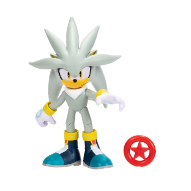 Sonic The Hedgehog Figurina articulata Silver cu accesoriu (wave 24) 10cm