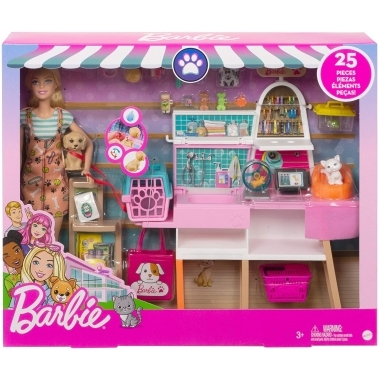 Barbie set de joaca magazin accesorii animalute