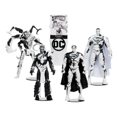 DC Direct Page Punchers Set 4 figurine articulate & Comic Book  Superman Series (Sketch Edition) (Gold Label) 18 cm